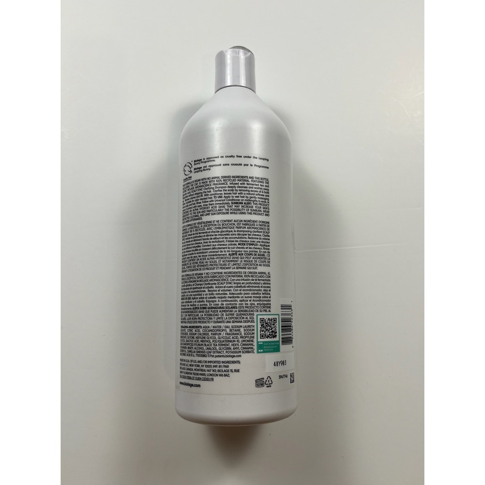 Biolage Scalp Sync Clarifying Shampoo for Oily Scalp 33.8 fl oz 1L Vegan Formula - Picture 4 of 5